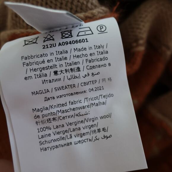 Alberta Ferretti Argyle Patterned Sweater In Orange Size 8 - Picture 7 of 10